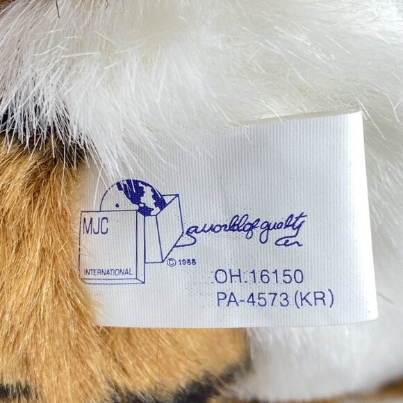 TIGER and BABY Purr-fection MJC Plush Toy 13" Tall Original Hang Tag Vintage - Picture 9 of 11